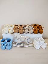Detské topánky - Papučky pre bábätko (Smotanové) - 15698032_