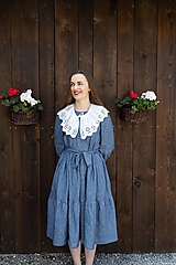 Šaty - Ľanové šaty ANNA s volánom - 15699850_