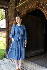 Šaty - Ľanové šaty ANNA s volánom - 15699851_