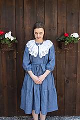 Šaty - Ľanové šaty ANNA s volánom - 15699852_