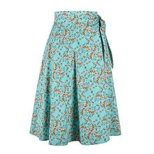 Sukne - ADA - zavinovacia áčková sukňa "SKLADOM" (92_tyrkysová kvetinková) - 15700119_