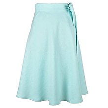 Sukne - LENA - áčková ľanová zavinovacia sukňa "RôZNE FARBY" (31_light mint) - 15700158_