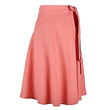 Sukne - LENA - áčková ľanová zavinovacia sukňa "RôZNE FARBY" (73_Coral pink) - 15700162_