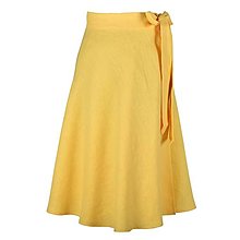 Sukne - LENA - áčková ľanová zavinovacia sukňa "RôZNE FARBY" (89_vanilla yellow) - 15700166_