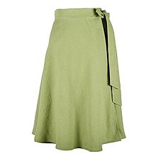 Sukne - LENA - áčková ľanová zavinovacia sukňa "RôZNE FARBY" (110_Fern Green) - 15700172_