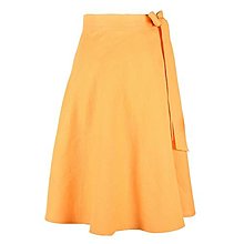 Sukne - LENA - áčková ľanová zavinovacia sukňa "RôZNE FARBY" (116_Light Orange) - 15700178_