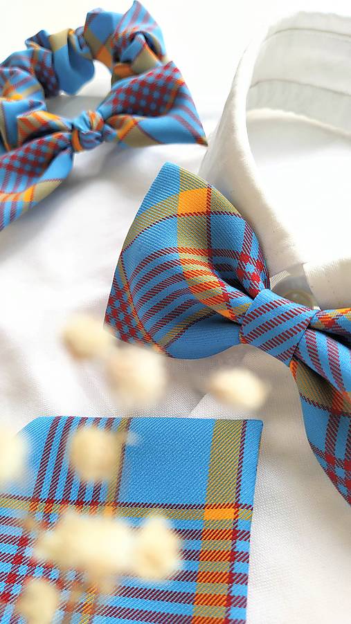 Modrý károvaný set