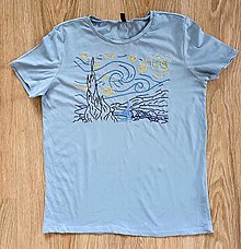 Topy, tričká, tielka - Tričko s Goghovou Hvězdnou nocí - 15699506_