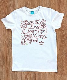 Detské oblečenie - Ručně vyšívané dětské tričko - štěňátka (J. Čapek) - 15699534_