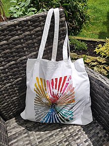 Nákupné tašky - Nákupka maľovaná - "čiary vo farbách" - 15700278_