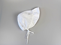 Detské čiapky - Letný detský čepček Nela biely s riaseným šiltom - 15702404_