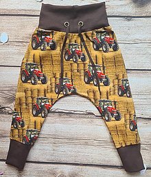 Detské oblečenie - Tepláky - traktory v hnedom - 15701615_