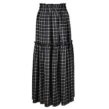 Sukne - BIANCA - maxi viskózová sukňa (05_čierna s bielou mriežkou) - 15701585_