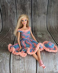 Hračky - Háčkované šaty pre Barbie - 15703672_