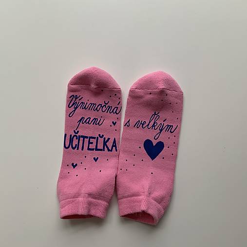 Maľované ponožky pre pani učiteľku (ružové 4)