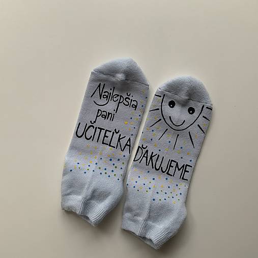 Maľované ponožky pre pani učiteľku (svetlomodré 1)