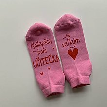 Ponožky, pančuchy, obuv - Maľované ponožky pre pani učiteľku (ružové 2) - 15701199_
