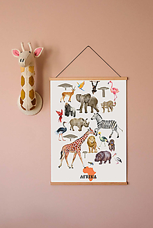 Obrazy - Náučný Plagát Afrika, art print, obraz do detskej izby - 15702612_