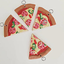 Kľúčenky - Pizza trojuholníky kľúčenka - 15702684_