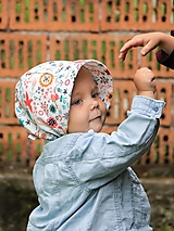 Detské čiapky - Letný detský čepiec líščia lúka prémiová bavlna - 15704548_