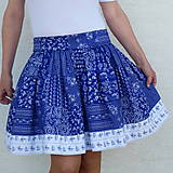 Sukne - Sukienka Modrý patchwork + lem - 15704058_