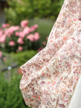 Šály a nákrčníky - Exkluzívný veľký dámsky nákrčník z ľanu a kvetinovej bavlny "Liberty floral" - 15705929_