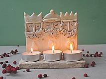 Svietidlá - svietnik traja králi biely - 15704536_