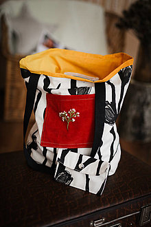 Veľké tašky - Maxi bavlnená taška s výšivkou - 15704454_