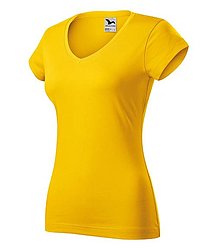 Polotovary - Dámske tričko FIT V-NECK žltá 04 - 15704798_
