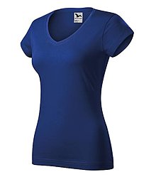 Polotovary - Dámske tričko FIT V-NECK kráľovská modrá 05 - 15704804_