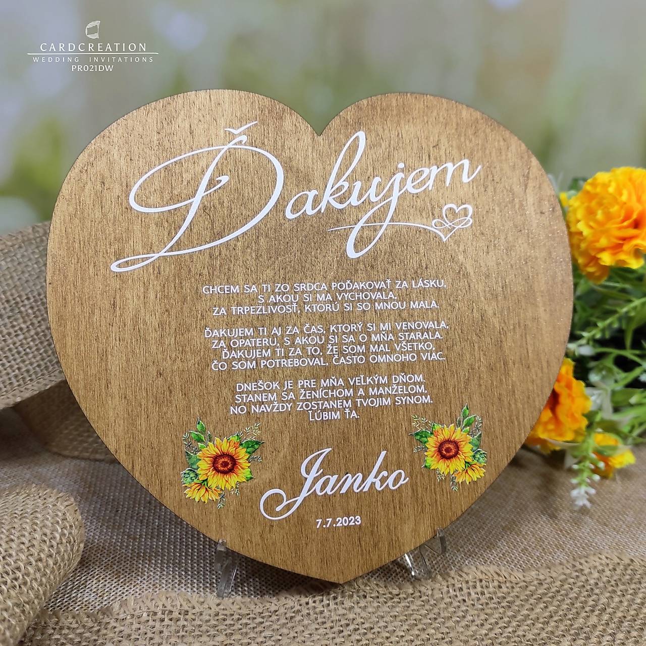 Poďakovanie rodičom PR021DW