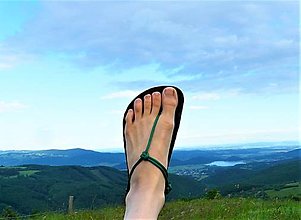 Ponožky, pančuchy, obuv - Barefoot sandále Zelené (Základný úväz) - 15704555_