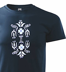 Pánske oblečenie - pánske tričko inšpirované modrotlačou - 15707554_