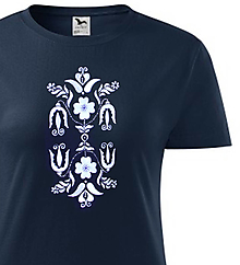 Topy, tričká, tielka - dámske tričko inšpirované modrotlačou - 15707556_