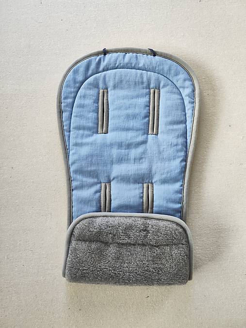 Detský textil - VLNIENKA podložka do kočíka BUGABOO FOX /Bee / Buffalo/ Cameleon/ Donkey 100% WOOL Merino Grey 100% ľan ski Blue - 15707742_