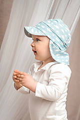 Detské čiapky - Šiltovka s plachtičkou obláčiky - 15707116_