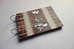 Papiernictvo - Romantický svadobný fotoalbum - kniha hostí A5 - 15710382_