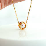 Sady šperkov - Jemný perlový set s pozlátenými korálkami (Ag925 a 316L) (Pozlátený perlový set) - 15709962_