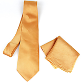 Pánske doplnky - SET Hodvábna kravata + vreckovka v marhuľovej farbe, ručná výroba - 15709014_
