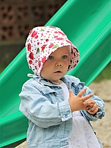 Detské čiapky - Letný detský čepiec čerešne prémiová bavlna - 15712145_