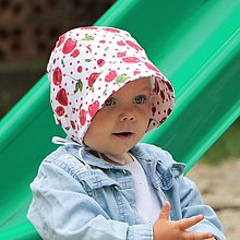 Detské čiapky - Letný detský čepiec čerešne prémiová bavlna - 15712146_