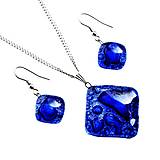 Sady šperkov - Sada šperkov, modré bublinkové sklo, kosá - 15712401_