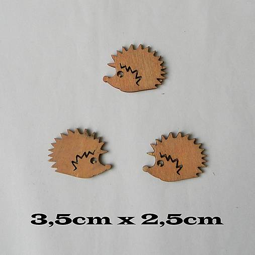 Polotovary - Ježko-drevený výrez - 3,5cmx2,5cm - 15712149_