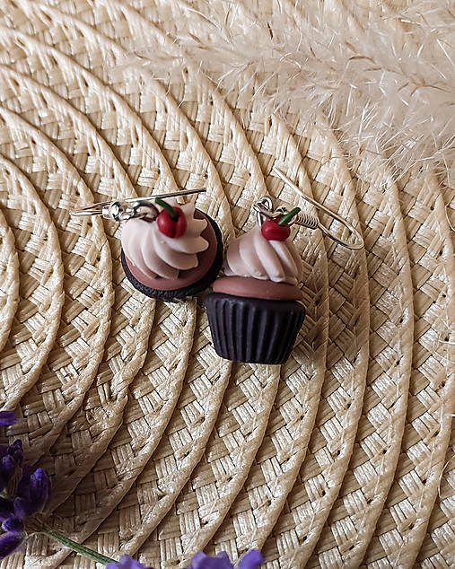 Náušnice - Náušnice CHERRY CUPCAKE - 15714507_