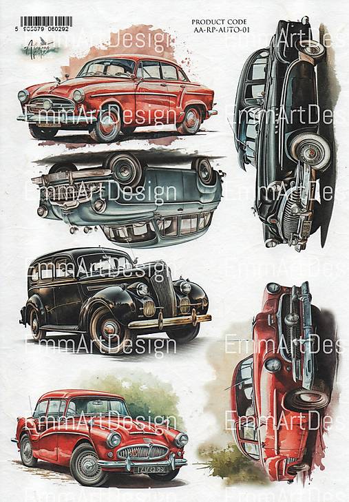 Papier - Ryžový papier Auto 01/ A4 - 15713633_