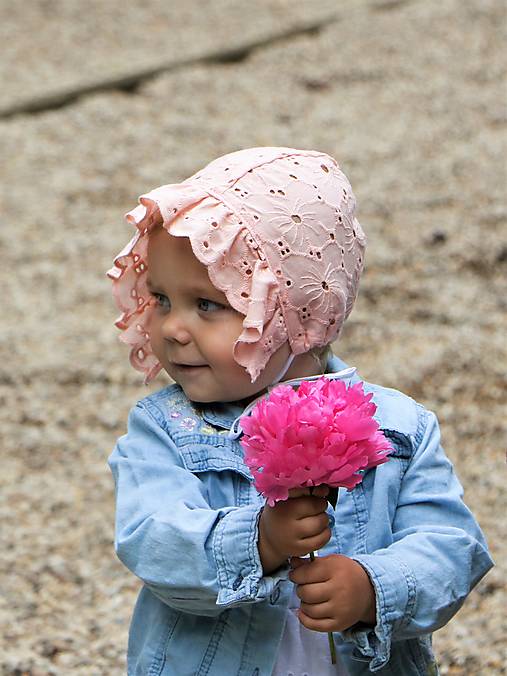 Letný detský čepček Diana old rose s jednovrstvovým šiltom