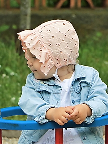 Detské čiapky - Letný detský čepček Diana old rose s jednovrstvovým šiltom - 15714537_