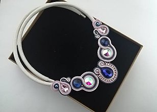 Náhrdelníky - Šujtášový náhrdelník  (Ružová) - 15713403_