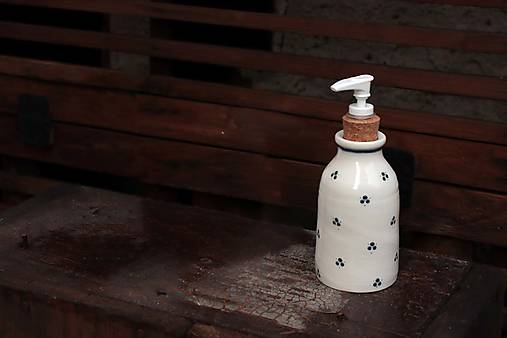 Nádoby - Porcelánový dávkovač mýdla (trojtečky) - 15714124_