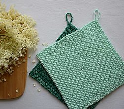 Úžitkový textil - Farebné chňapky (Zelená) - 15715272_